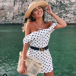 NWT LIONESS POLKA DOT OFF THE SHOULDER DRESS